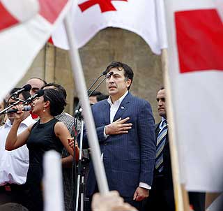 TAKKET: Georgias president Mikhail Saakasjvili.