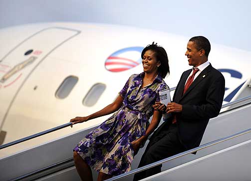I SPRINGFIELD: Michelle og Barack Obama.