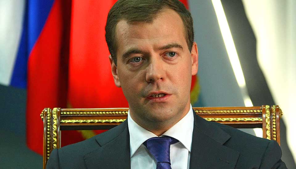 VIL SVARE:  Russlands president Dmitrij Medvedev sier at Russland vil svare milit�rt p� rakettskjoldet som USA skal bygge n�r Russlands grense.
