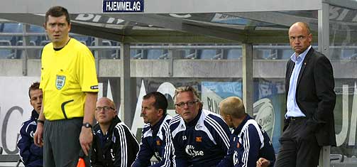 MISFORN�YD: Uwe R�sler s� ikke forn�yd ut p� Viking-benken.