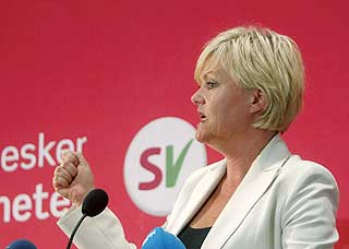 UENIG I INNSTRAMNINGEN: SV-leder Kristin Halvorsen kommenterer saken i ettermiddag.