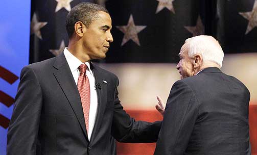 MOTSTANDERE: Obama og McCain.