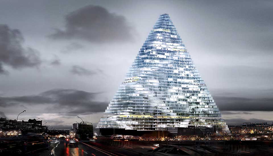 PYRAMIDE: Sveitsiske Herzog & De Meuron presenterte de nye planene i Paris i g�r.