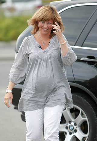 GRAVID P� BARNEHAGEBES�K: M�rtha Louise p� Reddiken Kanvas-barnehage i Lommedalen i august.