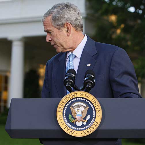 SKUFFET:  President Bush er veldig skuffet over avslaget, heter det i en pressemelding fra Det hvite hus.