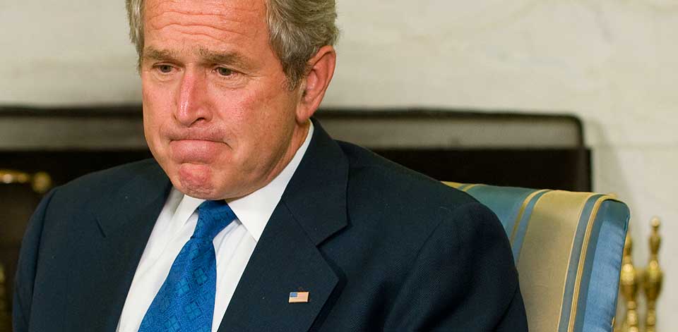 PR�VER IGJEN:  George W. Bush kom i dag med en siste appell til Kongressen om � stemme ja.