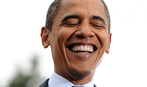 ST�RST GRUNN TIL � SMILE: De siste meningsm�lingene gir demokratenes kandidat, Barack Obama, grunn til � smile bredt.