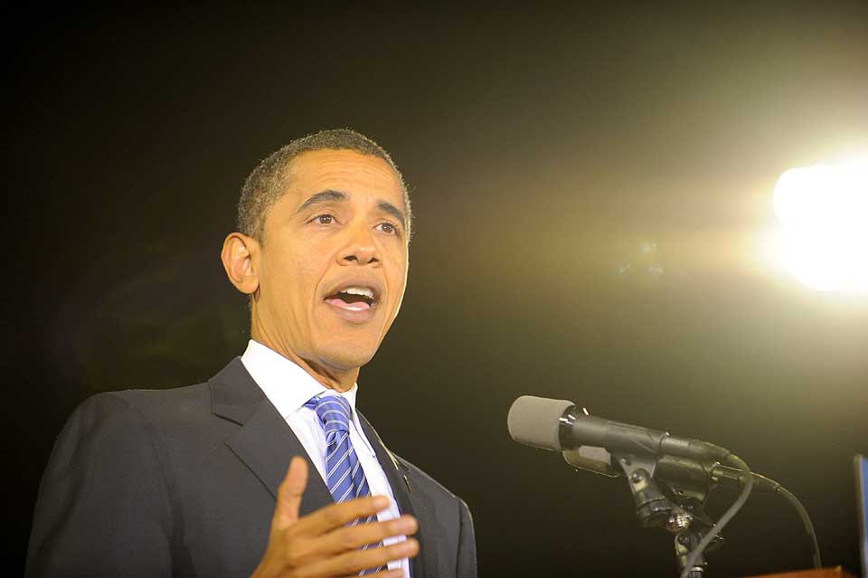 -BLE KNUST: Presidentkandidat Barack Obama sender sine kondolanser til Jennifer Hudson og hennes familie.