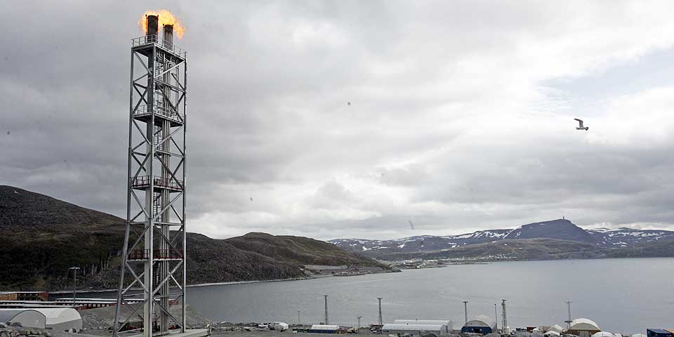  STENGE? Statoilhydros anlegg p� Melk�ya for mottak av gass fra Sn�hvitfeltet.