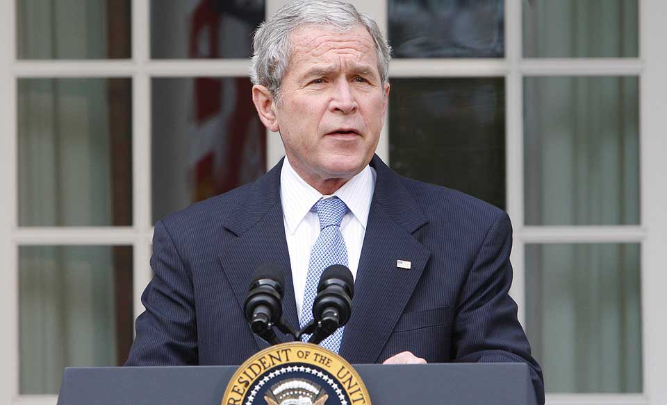 TALTE TIL FOLKET: President George W. Bush talte til det amerikanske folk om sine tanker rundt nattens valgresultat.