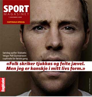 IKKE S� FEIT: Veigar Pall Gunnarsson mener han ikke er s� tjukk som han ser ut.