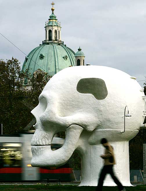 UTSTILLING: Hodeskallen skal st� i Wien vinteren igjennom, til 15. mars neste �r.